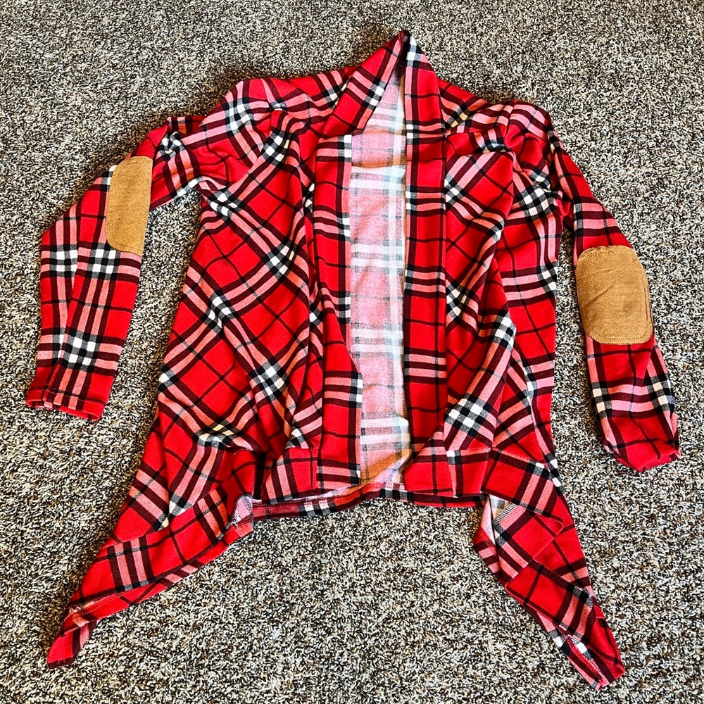 CUTE red flannel Cardigan